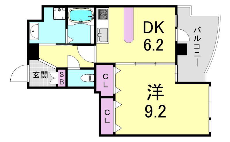 GRAZIOニホンイチ(1DK/10階)の間取り写真