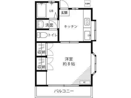 PALハイツ(1DK/1階)の間取り写真