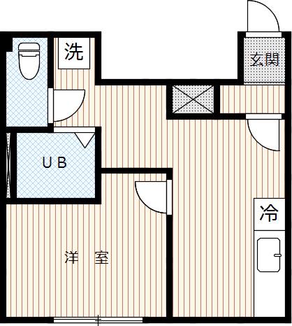 コウシンフィカーサ(1K/2階)の間取り写真