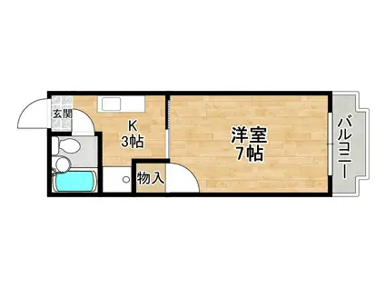 ブルーム21(1K/1階)の間取り写真