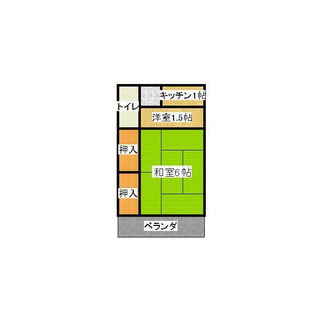 平川アパート(1K/1階)の間取り写真