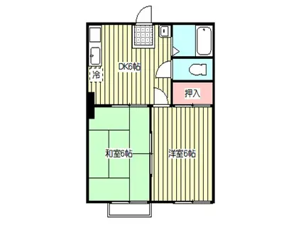 コスモハイツ元郷(2DK/2階)の間取り写真