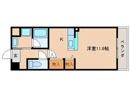 パールタウン(ワンルーム/7階)の間取り写真