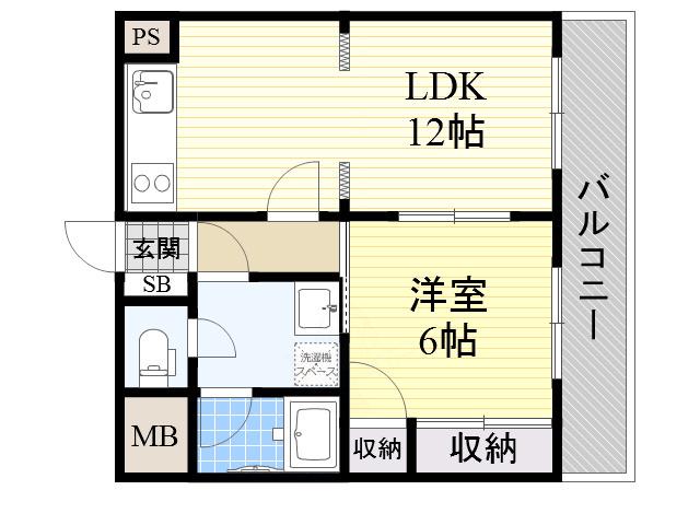 大正メゾン(1LDK/1階)の間取り写真
