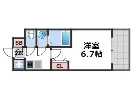 エスリード大阪フェリス(1K/4階)の間取り写真