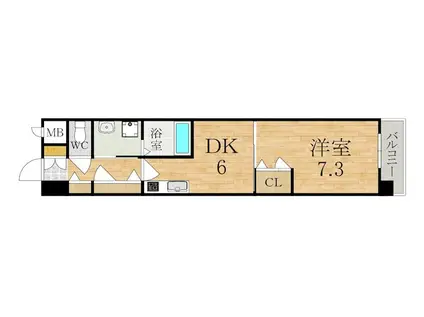 シャーメゾンアサヒ(1DK/5階)の間取り写真