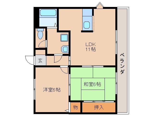 サンクレスト(2LDK/2階)の間取り写真