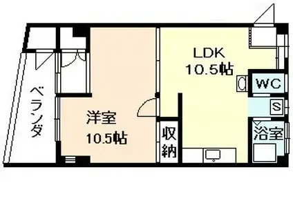 白樺マンション(ワンルーム/3階)の間取り写真