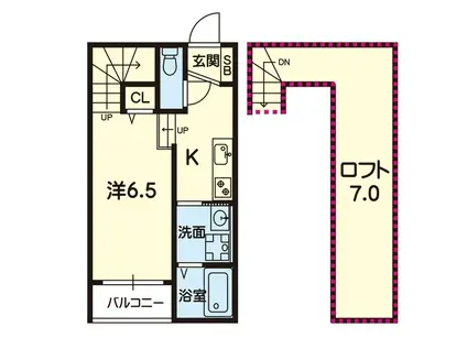 アドバンスKASHIMA(1K/1階)の間取り写真