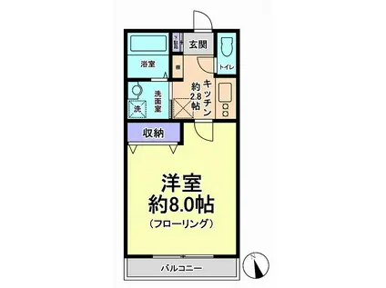 ジュバァンス(1K/1階)の間取り写真