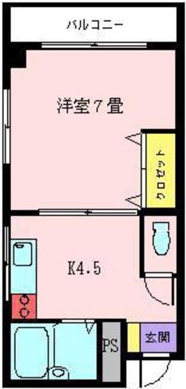 第2石井ビル(1K/2階)の間取り写真