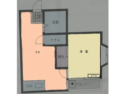 コーポ平野(1DK/3階)の間取り写真