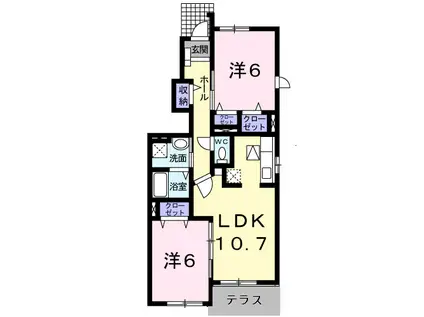 サンリット I(2LDK/1階)の間取り写真
