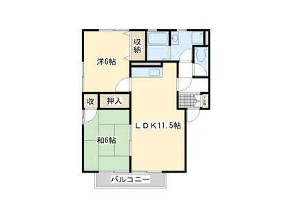 アル・カン・シェルC棟(2LDK/1階)の間取り写真