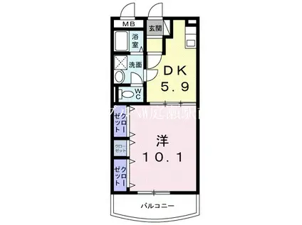 レジデンス辻が花 II(1DK/2階)の間取り写真