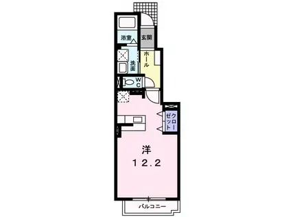 ソレイユ ひかわ I(ワンルーム/1階)の間取り写真