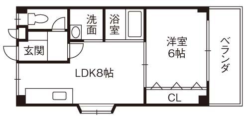 コートハウス もみの木(1LDK/2階)の間取り写真