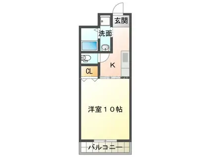 チェリーコート(1DK/1階)の間取り写真
