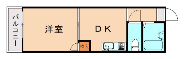 レオパレス本城東五番館(1DK/2階)の間取り写真