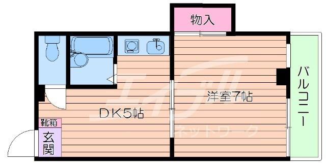 アイワステーションビルVI号館(1DK/6階)の間取り写真