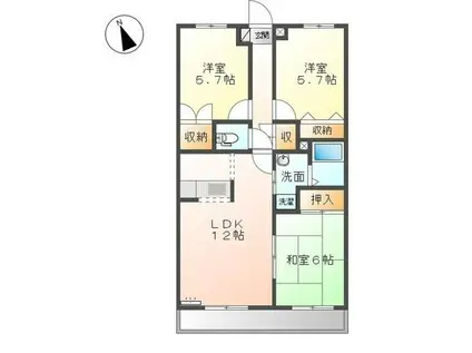 エランドールII(3LDK/2階)の間取り写真