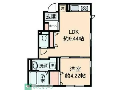 Y-ハイム(1LDK/1階)の間取り写真