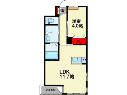 プログレス(1LDK/1階)の間取り写真