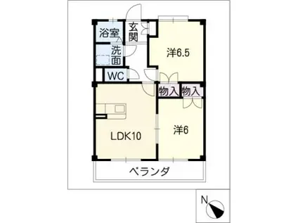 サントピア21 B棟(2LDK/1階)の間取り写真