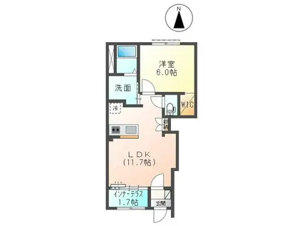 SORA 485(1LDK/1階)の間取り写真