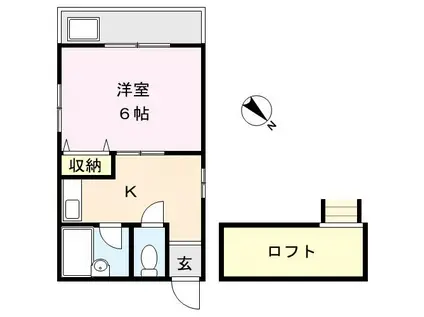 リュエル松山(1K/2階)の間取り写真