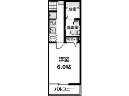 ウエストガーデン幸手中III(1K/2階)の間取り写真