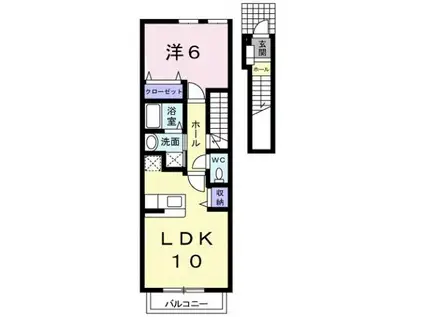 ケイズ・プラーサI(1LDK/2階)の間取り写真