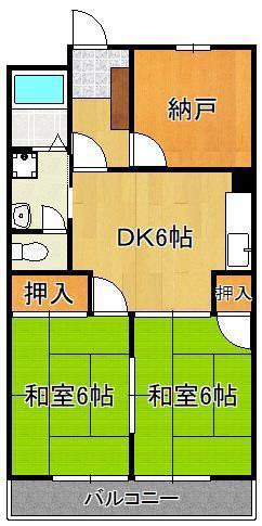 シャトレ熊西III(3DK/2階)の間取り写真