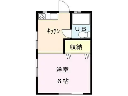 平成マンション(ワンルーム/1階)の間取り写真