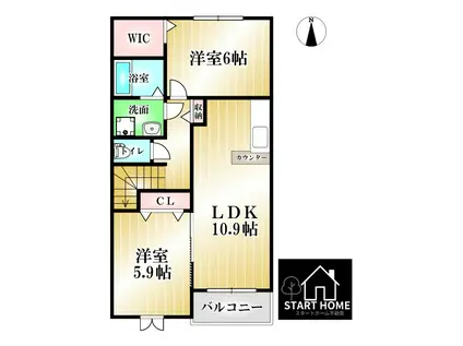 ルシール 名東A(2LDK/2階)の間取り写真