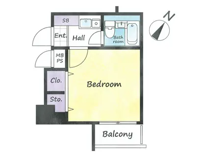 ライオンズマンション新子安第2(1K/8階)の間取り写真