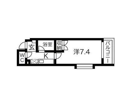 シティライフ覚王山(1K/4階)の間取り写真