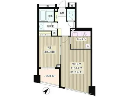 パトリス26 PATRIS(1LDK/3階)の間取り写真