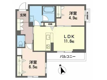 シャーメゾン アヴァンス(2LDK/3階)の間取り写真