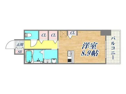 クロシェットI(1K/1階)の間取り写真