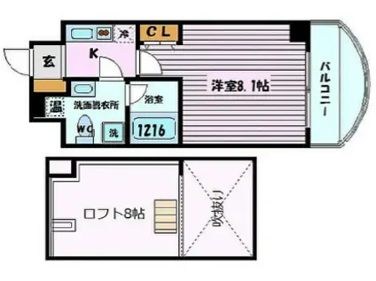 FORYOU神戸・灘(1K/8階)の間取り写真