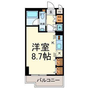 グランルージュ栄II(ワンルーム/8階)の間取り写真