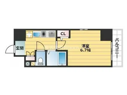 エスリード上本町北(1K/2階)の間取り写真