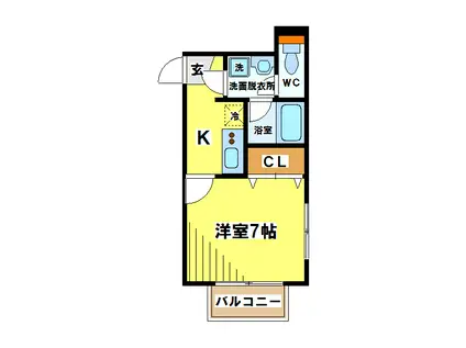 ガーネットハイツ(1K/1階)の間取り写真