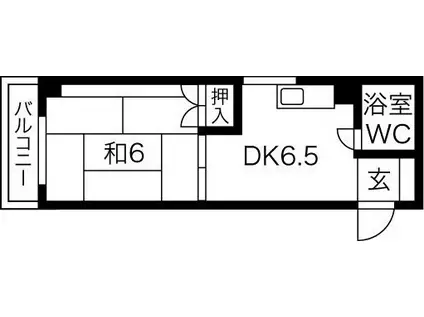 チサンマンション岐阜(1DK/3階)の間取り写真
