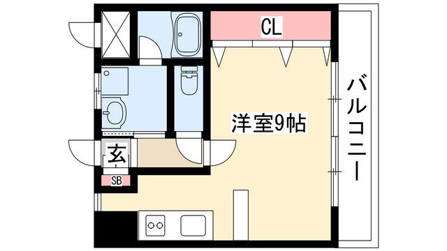 ミラシオン古渡(ワンルーム/2階)の間取り写真