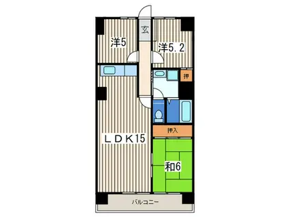 南山ハイム(3LDK/5階)の間取り写真