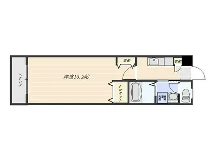 カトレアパレスイン(1K/3階)の間取り写真