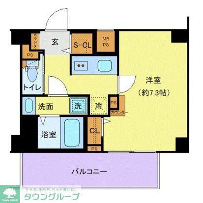 クレヴィスタ綾瀬II(1K/8階)の間取り写真