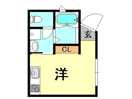 サウスヒルズ2(ワンルーム/1階)の間取り写真